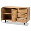 Baxton Studio Radley Modern and Contemporary Transitional Oak Brown Finished Wood 3-Drawer Sideboard Buffet 189-11747-ZORO